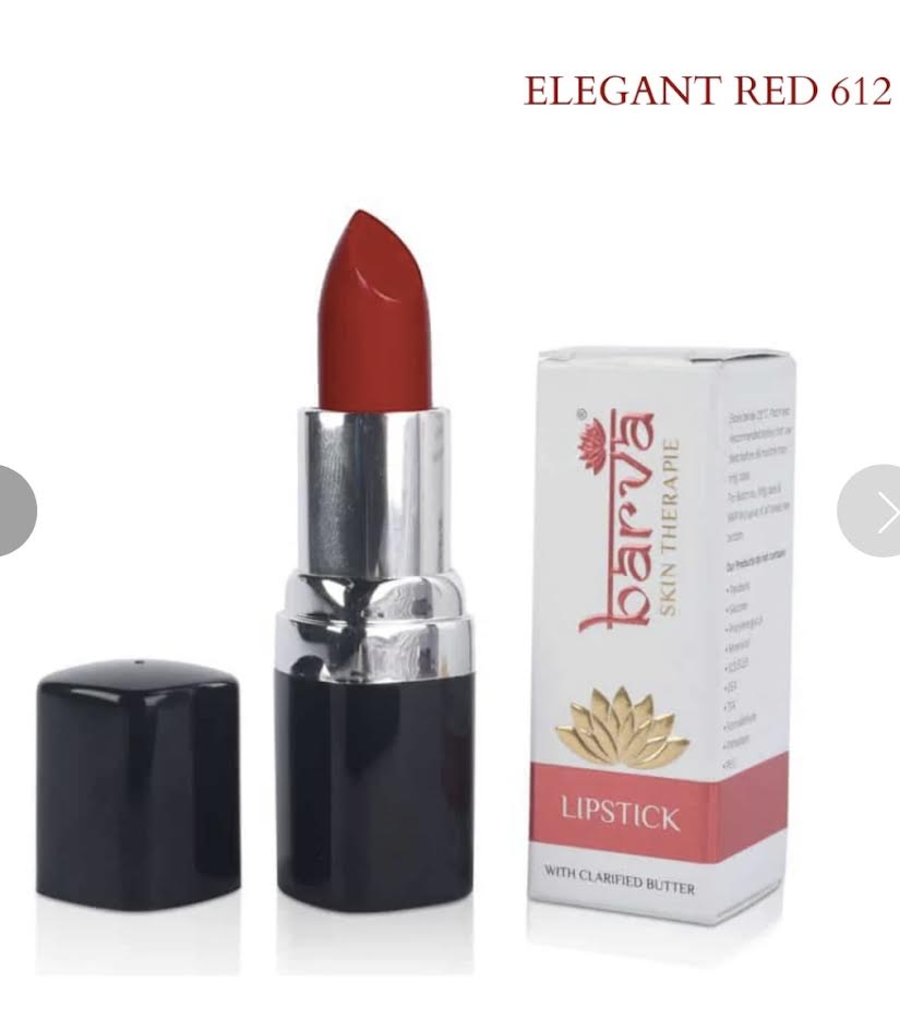 Natural Lipstick : shade 612 , Elegant Red (Matte) Bright Red with Pink understone